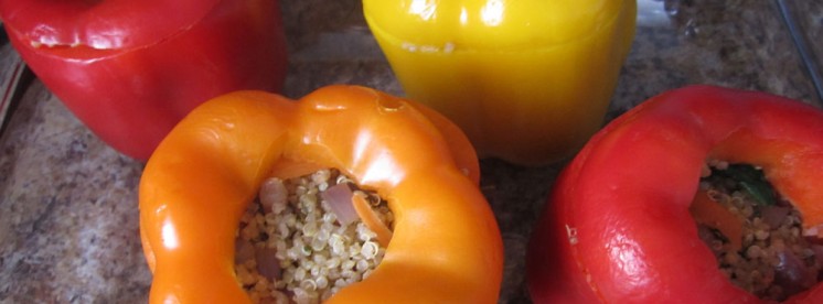 Fill mixture equally into peppers